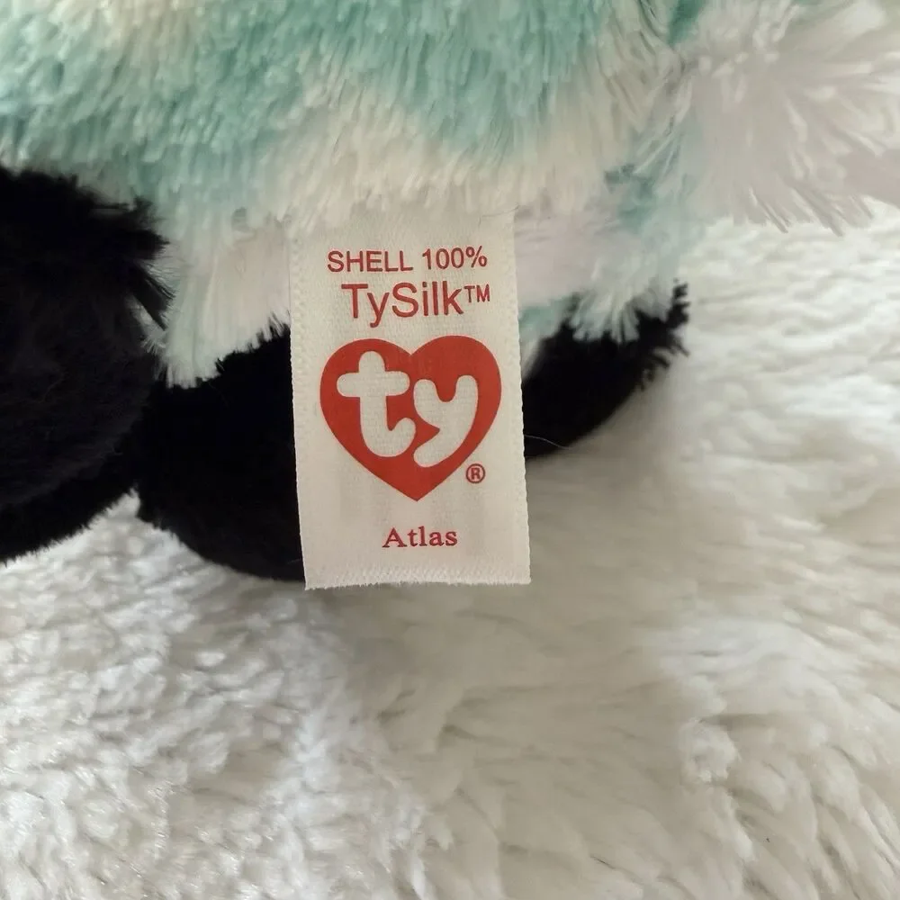 Ty Beanie Boos ATLAS the Aqua Chevron Fox Stuffed Animal Plush 6